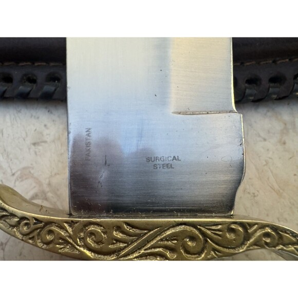 Frost Bowie Chipaway Fixed Blade Knife 15" Stainless Etched Blade Bone Handle - Picture 5 of 9